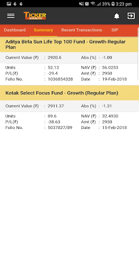 Ticker Wealth Client Screen 2