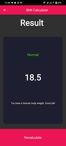 BMI Calculator:Weight & Height Screen 3