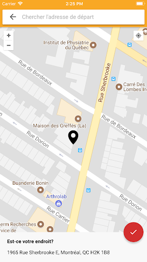 Android application Taxi coop mtl screenshort