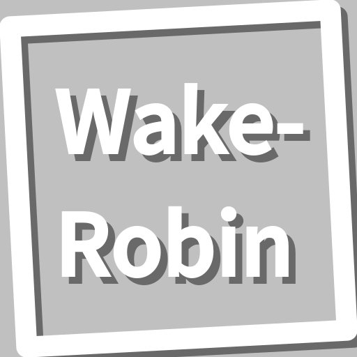 Book, Wake-Robin logo
