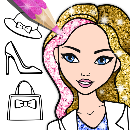 Fashion Coloring Book Glitter  Icon