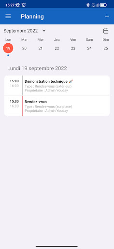 Android application Youday CRM screenshort