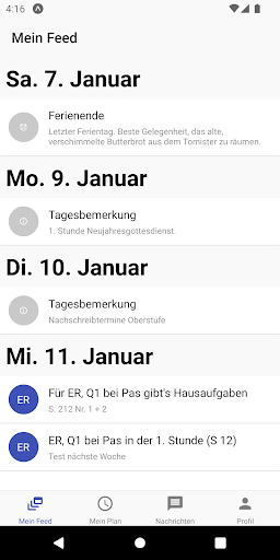 Android application Plan B Schule screenshort