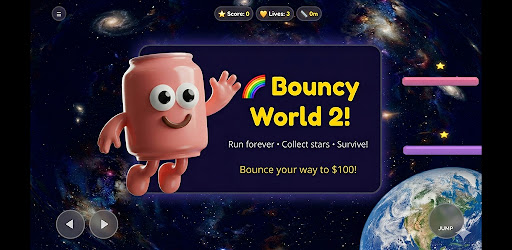 Bouncy World 2: Endless Jumper banner oficial de capa do aplicativo Android