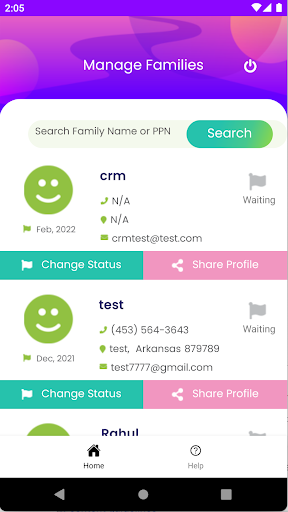 Parentfinder Management Screen 3