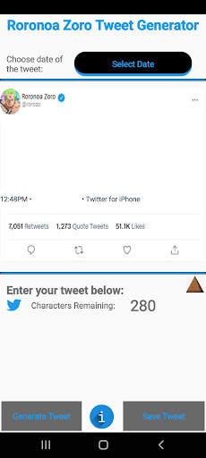Roronoa Zoro Tweet Generator