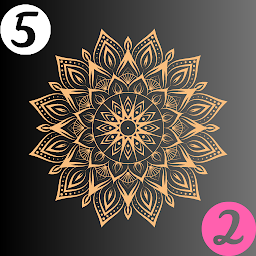 Color by Number-Mandala flower