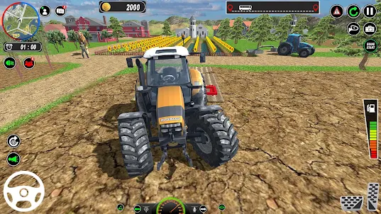 Real Tractor Game Farming Game