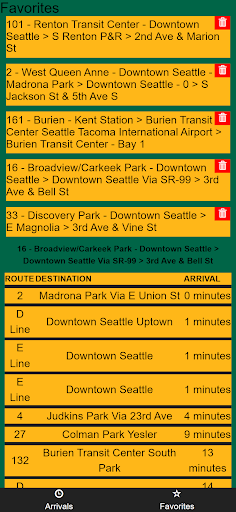 Seattle METRO Bus Tracker Screen 2