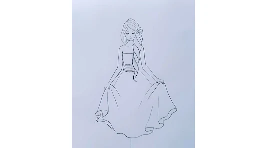 How to draw a gown outlet easy