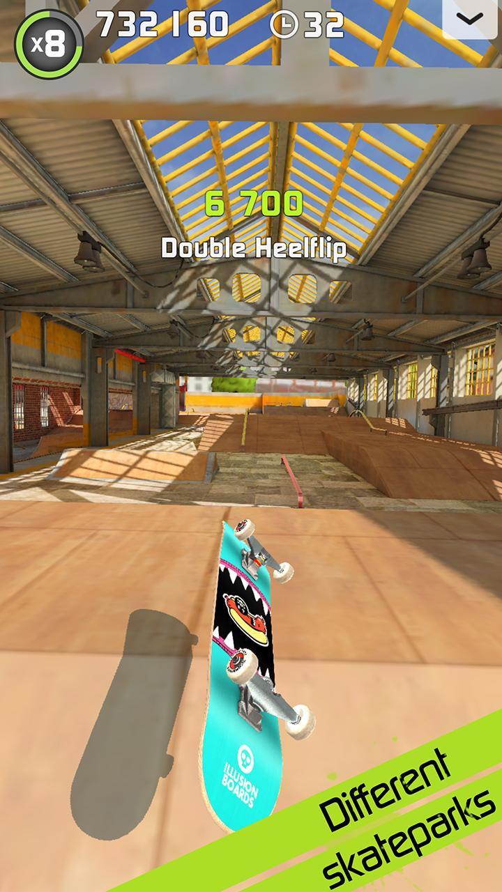 Android application Touchgrind Skate 2 screenshort