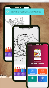 Dino Glitter Color Book