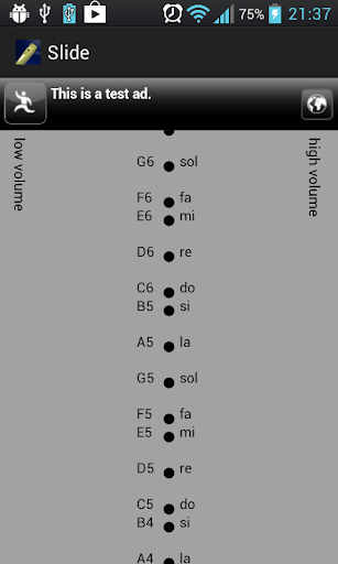 Android application Slide whistle screenshort