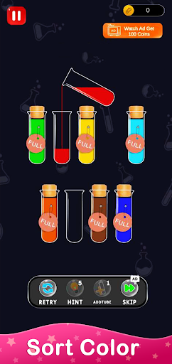 Water Sort Game - Color Match Screen 3