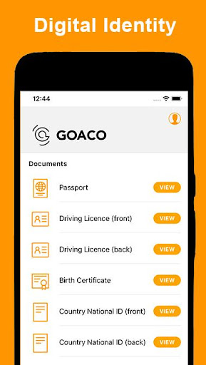 Android application Goaco - Digital Identity screenshort