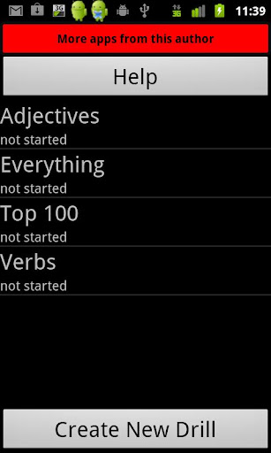 Android application Spanish Basic Vocabulary Pro screenshort
