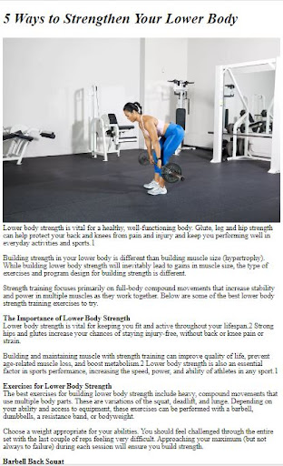 Android application How to Do Lower Body Workout screenshort