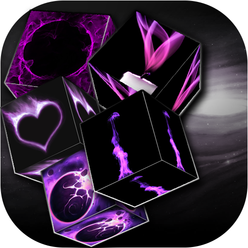 Purple Flame Cube Wallpaper logo