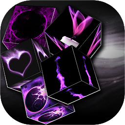 የአዶ ምስል Purple Flame Cube Wallpaper