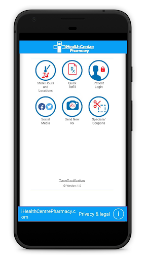 Android application iHealth Centre Pharmacy screenshort