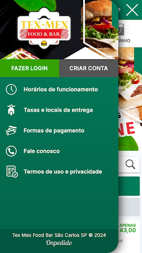 Android application Tex Mex Food Bar screenshort