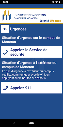 Sécurité UMoncton Screen 2