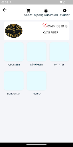 Android application ÇITIR FRİES screenshort