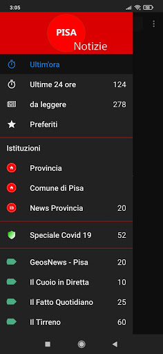 Android application Pisa notizie screenshort