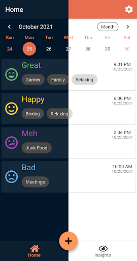 Moodsaga - Mood Tracker Screen 2