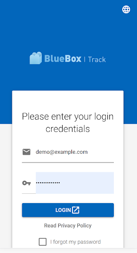 Android application BlueBox Track screenshort