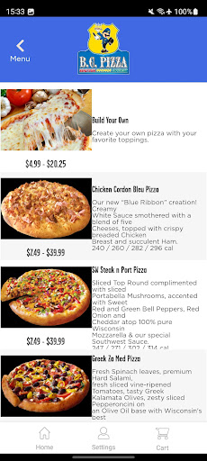 Screenshot of B.C. Pizza – Order Now!