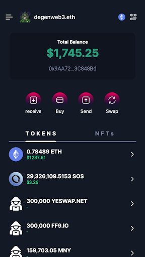Degen Wallet: DeFi, Web3 & NFT Screen 2