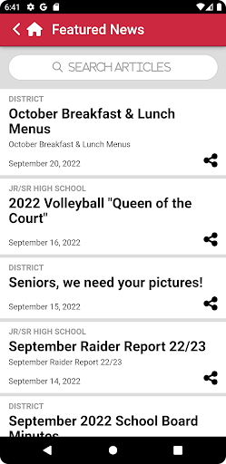Southern School District Screen 2