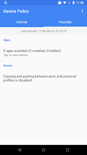 Android Device Policy Screenshot