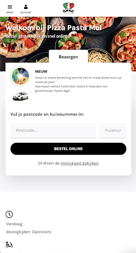Android application Pizza Pasta Mol screenshort