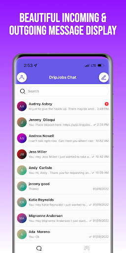 Android application DripJobs Chat screenshort