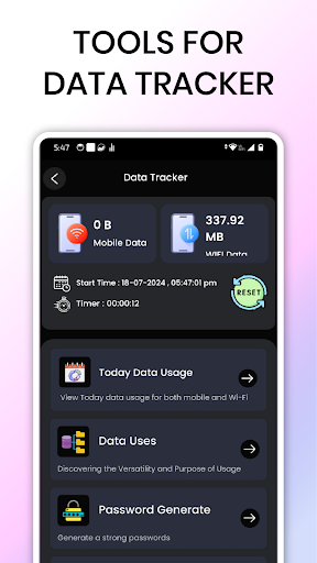 Android application Track Data Usage: Data Mileage screenshort
