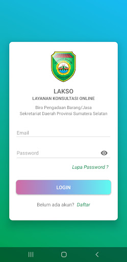 Android application LAKSO BPBJSUMSEL screenshort