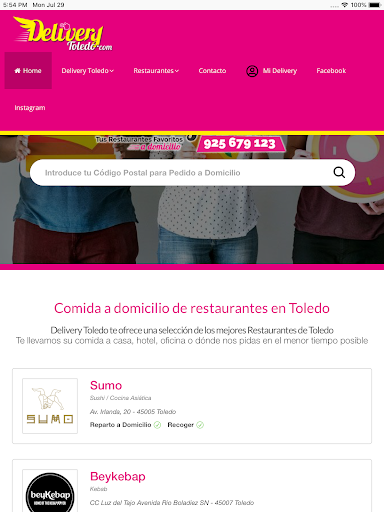 Delivery Toledo Screen 3