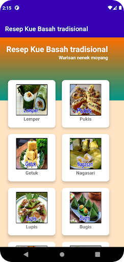 Android application Resep Kue Basah tradisional screenshort