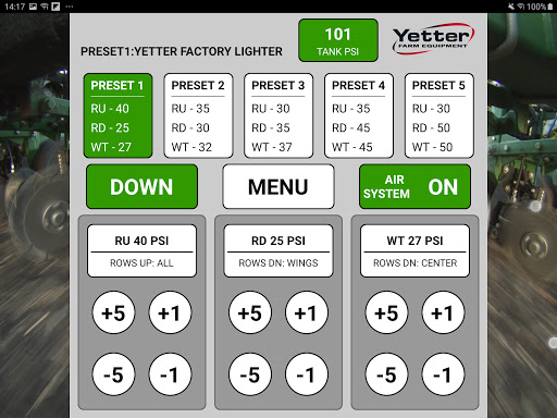 Yetter Air Adjust Screen 2