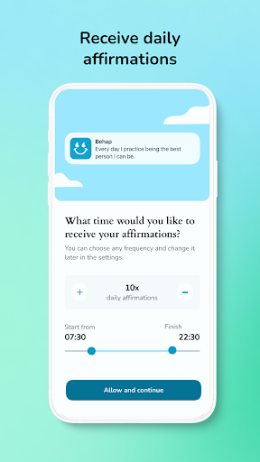 Android application Daily Affirmations BeHap screenshort