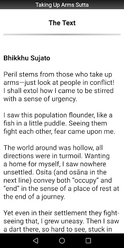 Buddhism: Taking Up Arms Sutta Screen 2