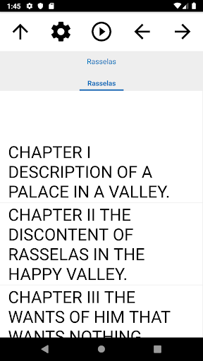 Android application Book, Rasselas screenshort