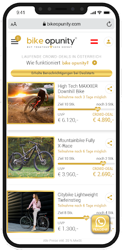 Android application bike opunity screenshort