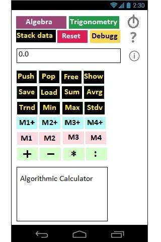 Algorithmic Calculator Screen 3