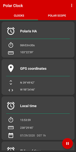 Android application Polar Clock screenshort