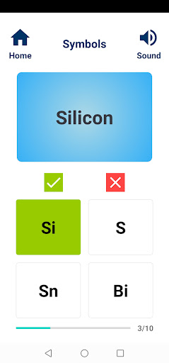 Periodic Table Quiz Game Screen 3