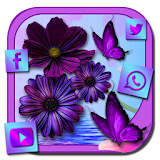 Purple Charming Flower Rose Theme icon