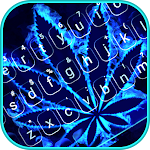 Cover Image of Download Neon Blue Weed Keyboard Theme  APK